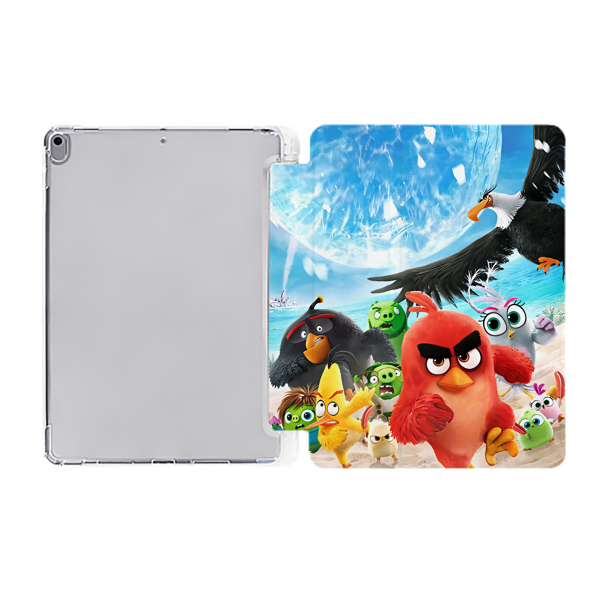 （画像用） Angry Birds アングリーバード IPad ケース ペン収納付き 三つ折りスタンド PUレザー×シリコン 対応機種9.5/10.5/10.9インチ